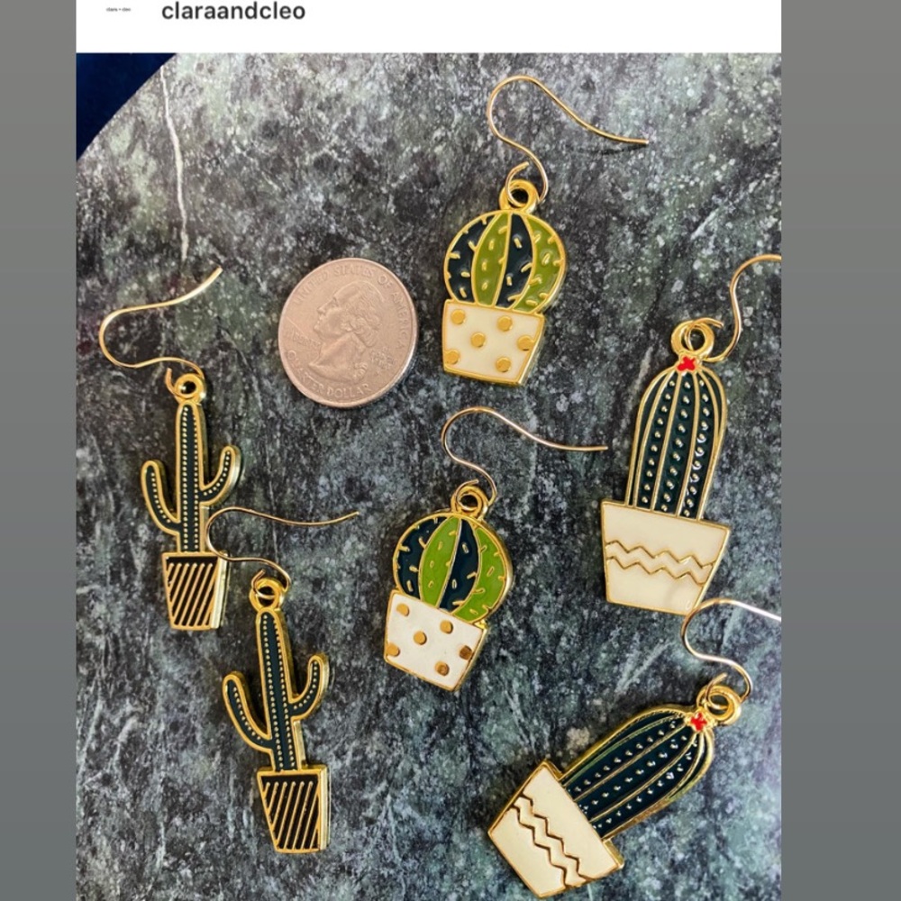 Cactus earring lot